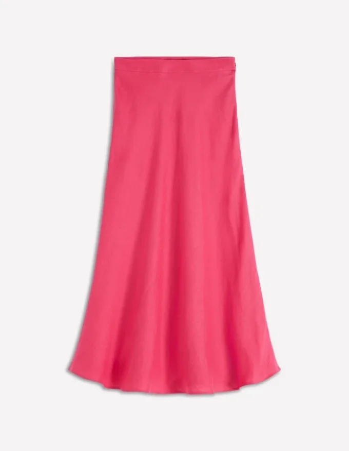 Bias Cut Linen Slip Skirt Cherry Blush Bias Cut Linen Slip Skirt Cherry Blush