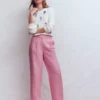 Bloomsbury Linen Pants Meadowsweet Pink Chambray Bloomsbury Linen Pants Meadowsweet Pink Chambray