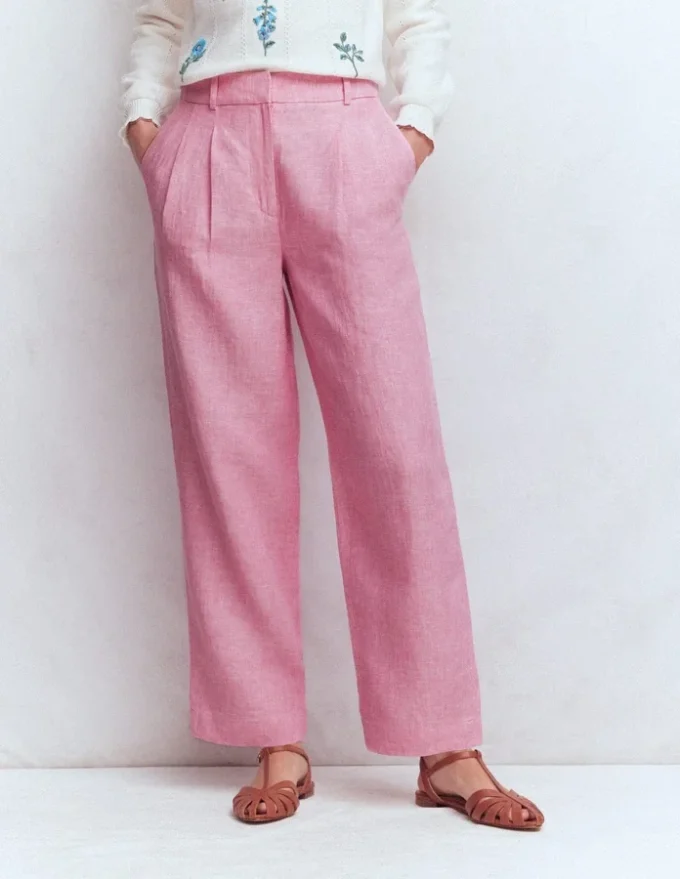 Bloomsbury Linen Pants Meadowsweet Pink Chambray Bloomsbury Linen Pants Meadowsweet Pink Chambray
