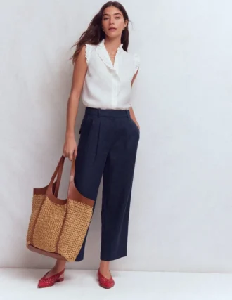 Bloomsbury Linen Pants Navy