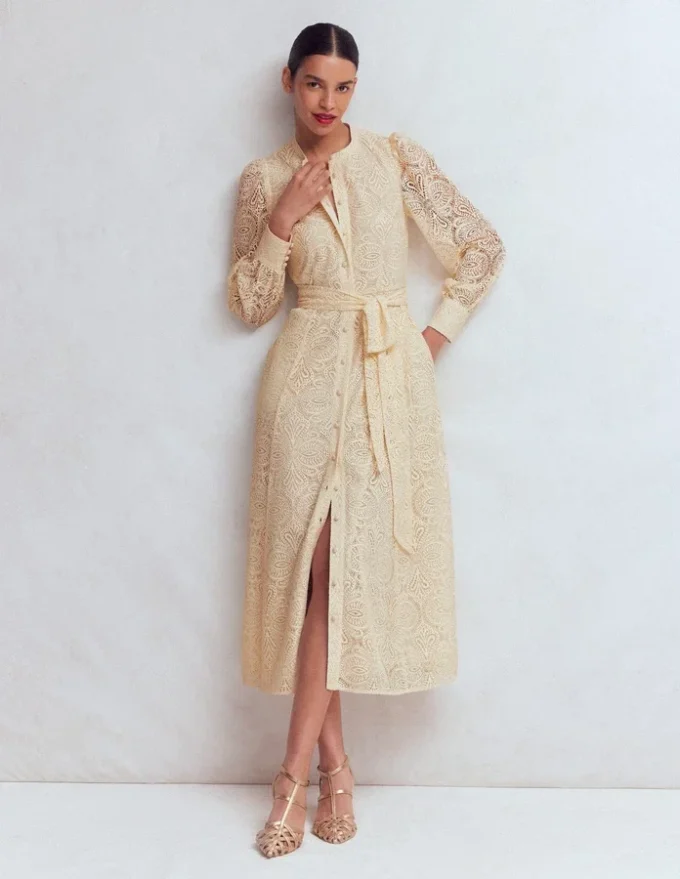 Blouson Sleeve Lace Dress Ivory Lace Blouson Sleeve Lace Dress Ivory Lace