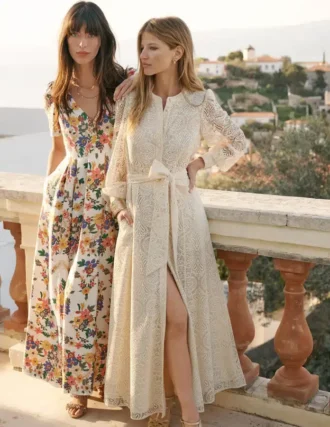 Blouson Sleeve Lace Dress Ivory Lace