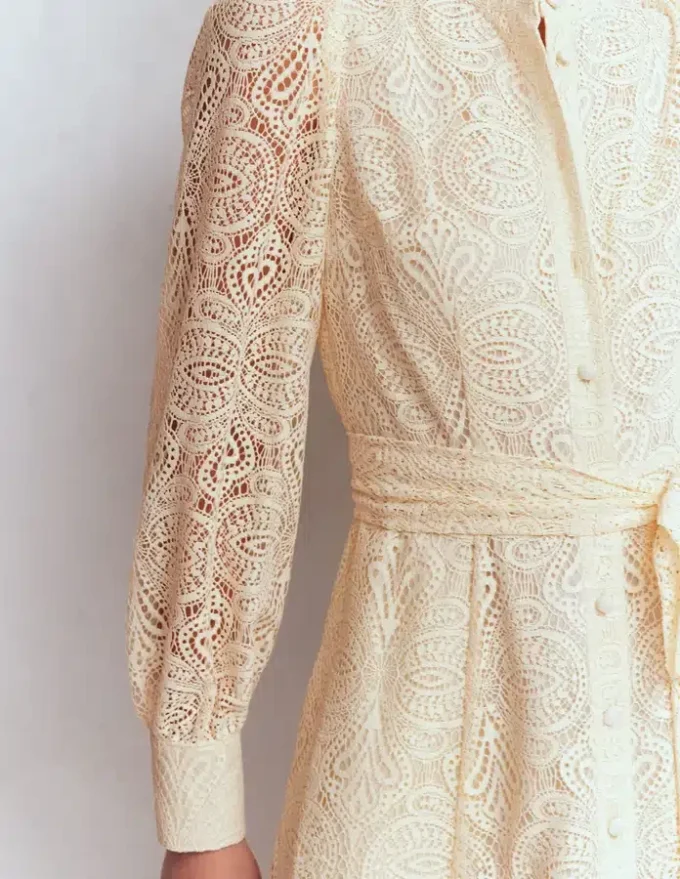 Blouson Sleeve Lace Dress Ivory Lace Blouson Sleeve Lace Dress Ivory Lace