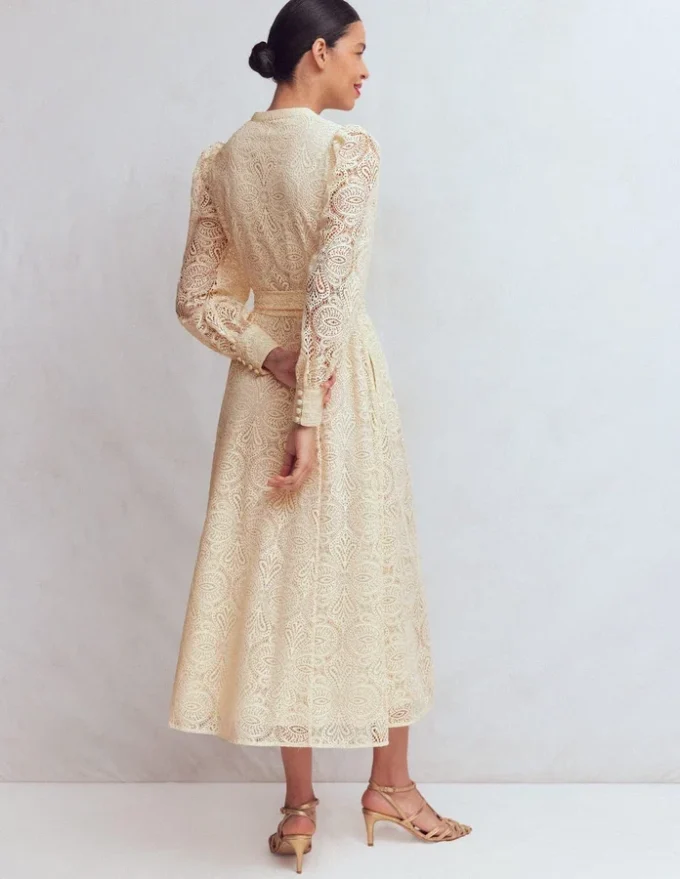 Blouson Sleeve Lace Dress Ivory Lace Blouson Sleeve Lace Dress Ivory Lace