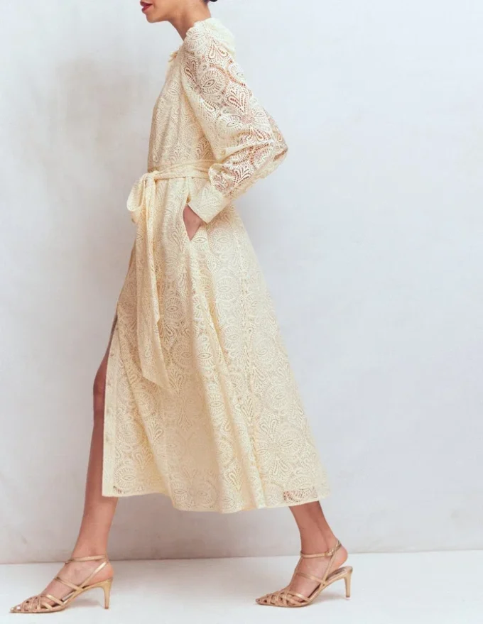 Blouson Sleeve Lace Dress Ivory Lace Blouson Sleeve Lace Dress Ivory Lace