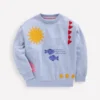 Bobbie Appliqué Sweatshirt Blue Embroidered