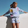Bobbie Appliqué Sweatshirt Blue Embroidered