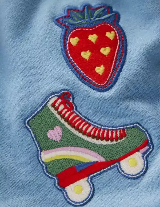 Bobbie Appliqué Sweatshirt Glacier Lake Badges Bobbie Appliqué Sweatshirt Glacier Lake Badges