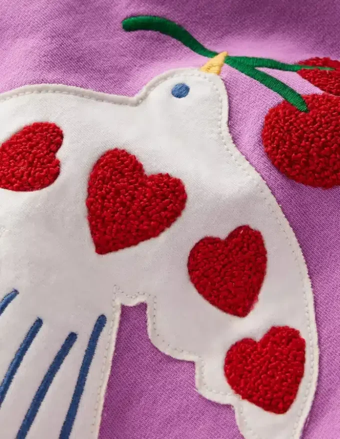 Bobbie Appliqué Sweatshirt Purple Doves Bobbie Appliqué Sweatshirt Purple Doves