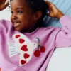 Bobbie Appliqué Sweatshirt Purple Doves Bobbie Appliqué Sweatshirt Purple Doves