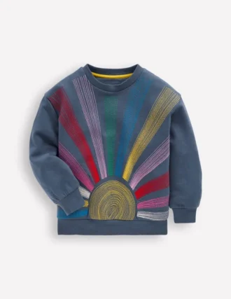 Bobbie Appliqué Sweatshirt Vintage Indigo Sun