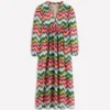 Boho Tie Neck Kaftan Multi, Zig Zag Wave