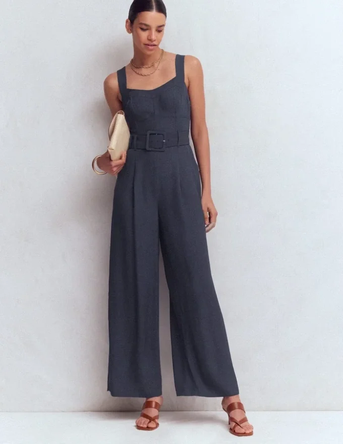 Boned Bodice Occasion Jumpsuit Navy Boned Bodice Occasion Jumpsuit Navy