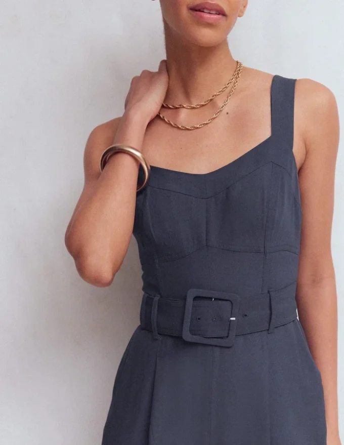 Boned Bodice Occasion Jumpsuit Navy Boned Bodice Occasion Jumpsuit Navy