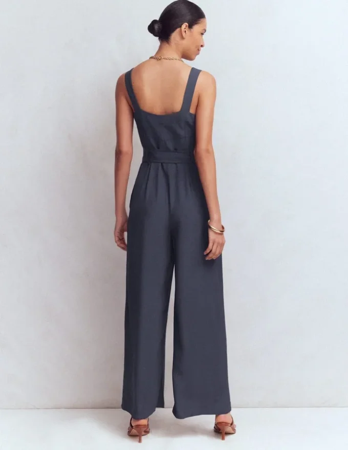 Boned Bodice Occasion Jumpsuit Navy Boned Bodice Occasion Jumpsuit Navy