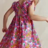 Bow Back Jersey Dress Flamingo Pink Jungle Animals Bow Back Jersey Dress Flamingo Pink Jungle Animals