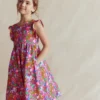 Bow Back Jersey Dress Flamingo Pink Jungle Animals Bow Back Jersey Dress Flamingo Pink Jungle Animals