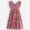 Bow Back Jersey Dress Flamingo Pink Jungle Animals Bow Back Jersey Dress Flamingo Pink Jungle Animals