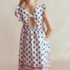 Bow Back Jersey Dress Multi Woodblock