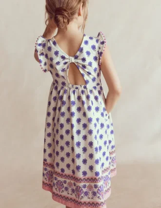 Bow Back Jersey Dress Multi Woodblock