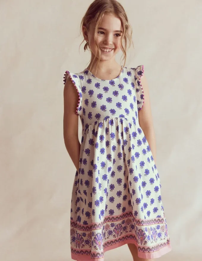Bow Back Jersey Dress Multi Woodblock