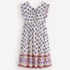 Bow Back Jersey Dress Multi Woodblock