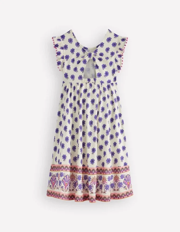Bow Back Jersey Dress Multi Woodblock