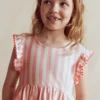 Bow Back Jersey Dress Pink Stripe Bow Back Jersey Dress Pink Stripe