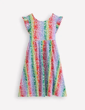 Bow Back Jersey Dress Rainbow Ombre Flowerbed