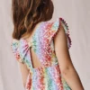 Bow Back Jersey Dress Rainbow Ombre Flowerbed Bow Back Jersey Dress Rainbow Ombre Flowerbed