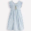 Bow Back Jersey Dress Salt Blue/ Ivory Stripe Bow Back Jersey Dress Salt Blue/ Ivory Stripe