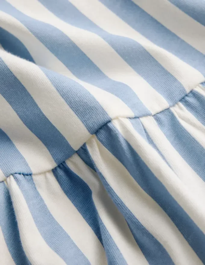 Bow Back Jersey Dress Salt Blue/ Ivory Stripe Bow Back Jersey Dress Salt Blue/ Ivory Stripe