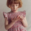 Bow Back Shirred Dress Pink Cherries