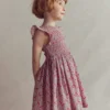 Bow Back Shirred Dress Pink Cherries