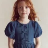Bow Front Woven Dress Mid Vintage Denim Bow Front Woven Dress Mid Vintage Denim