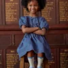 Bow Front Woven Dress Mid Vintage Denim Bow Front Woven Dress Mid Vintage Denim