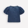 Bow Front Woven Top Chambray Bow Front Woven Top Chambray
