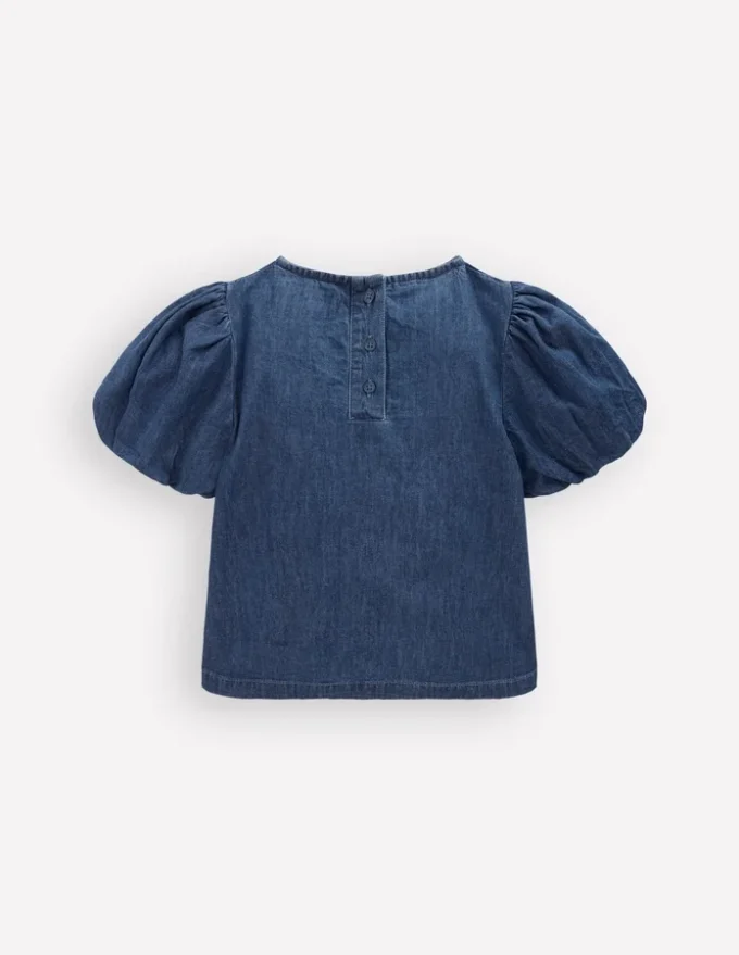 Bow Front Woven Top Chambray Bow Front Woven Top Chambray