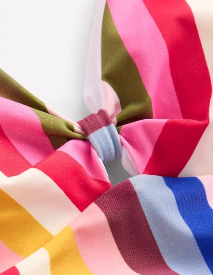 Bow Halter Swimsuit Multi Stripe Bow Halter Swimsuit Multi Stripe