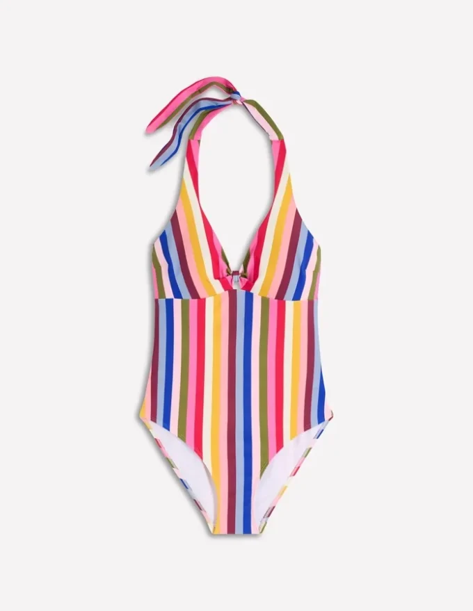 Bow Halter Swimsuit Multi Stripe Bow Halter Swimsuit Multi Stripe