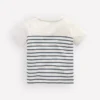 Boys Embroidered T-Shirt Blue Stripe Chameleon