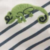 Boys Embroidered T-Shirt Blue Stripe Chameleon