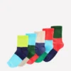 Boys Ribbed Socks 5 Pack Colour Block Boys Ribbed Socks 5 Pack Colour Block