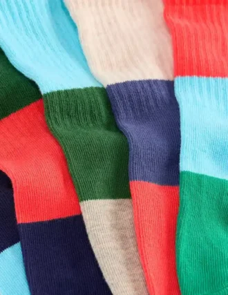 Boys Ribbed Socks 5 Pack Colour Block Boys Ribbed Socks 5 Pack Colour Block