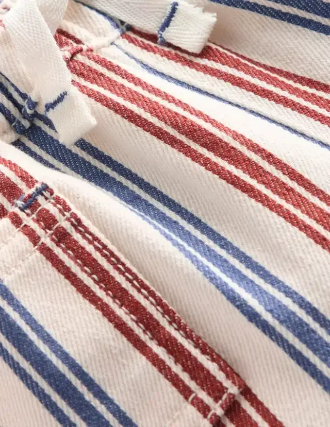 Boys Woven Shorts Blue and Red Stripe