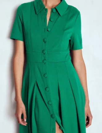 Bridget Ponte Shirt Dress Jewel Green