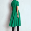Bridget Ponte Shirt Dress Jewel Green