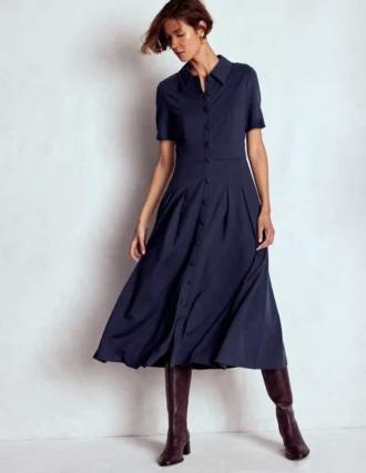 Bridget Ponte Shirt Dress Navy