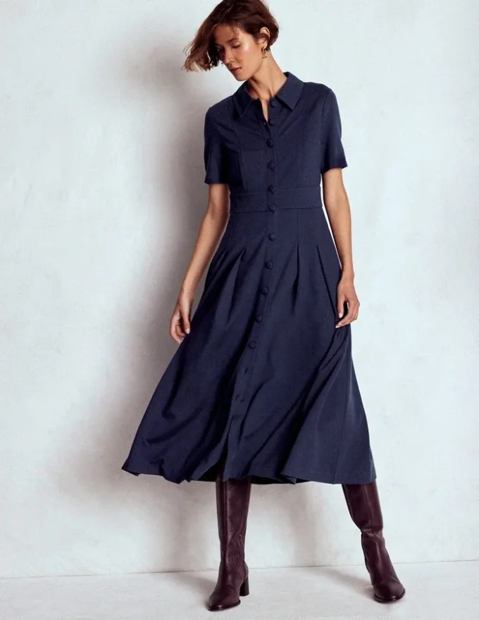 Bridget Ponte Shirt Dress Navy Bridget Ponte Shirt Dress Navy