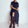 Bridget Ponte Shirt Dress Navy Bridget Ponte Shirt Dress Navy